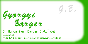 gyorgyi barger business card